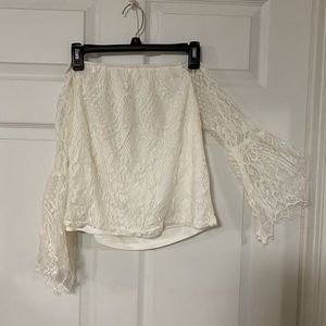 Lace off the shoulder tee